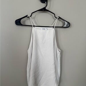 Mango White Fitted Sleeveless Camisole Top
